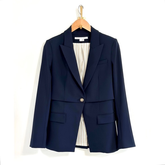 NWOT Veronica Beard Mori Dickey Blazer Navy Tailored Jacket Size 4 - Picture 2 of 8